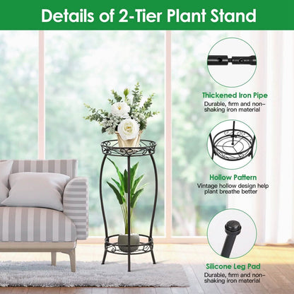 2-Tier Tall Plant Stand Rack Holder