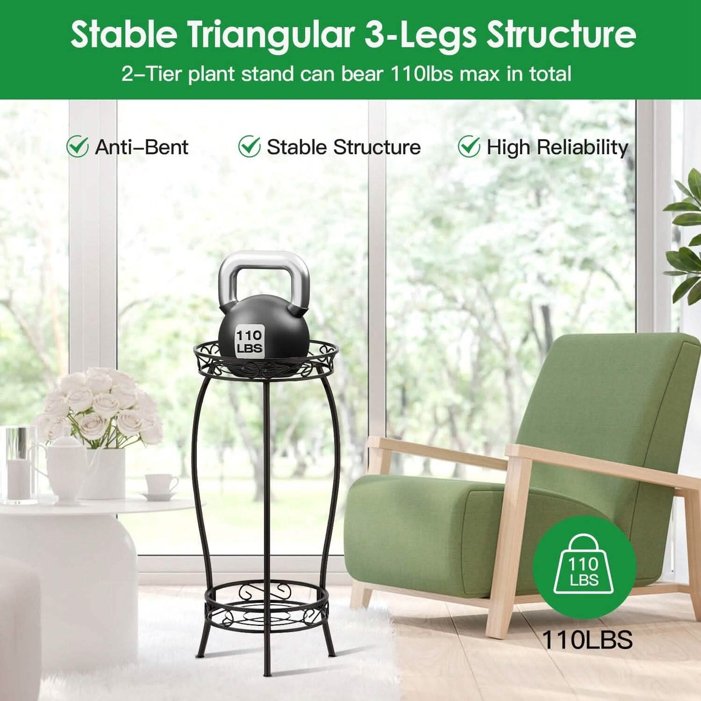 2-Tier Tall Plant Stand Rack Holder