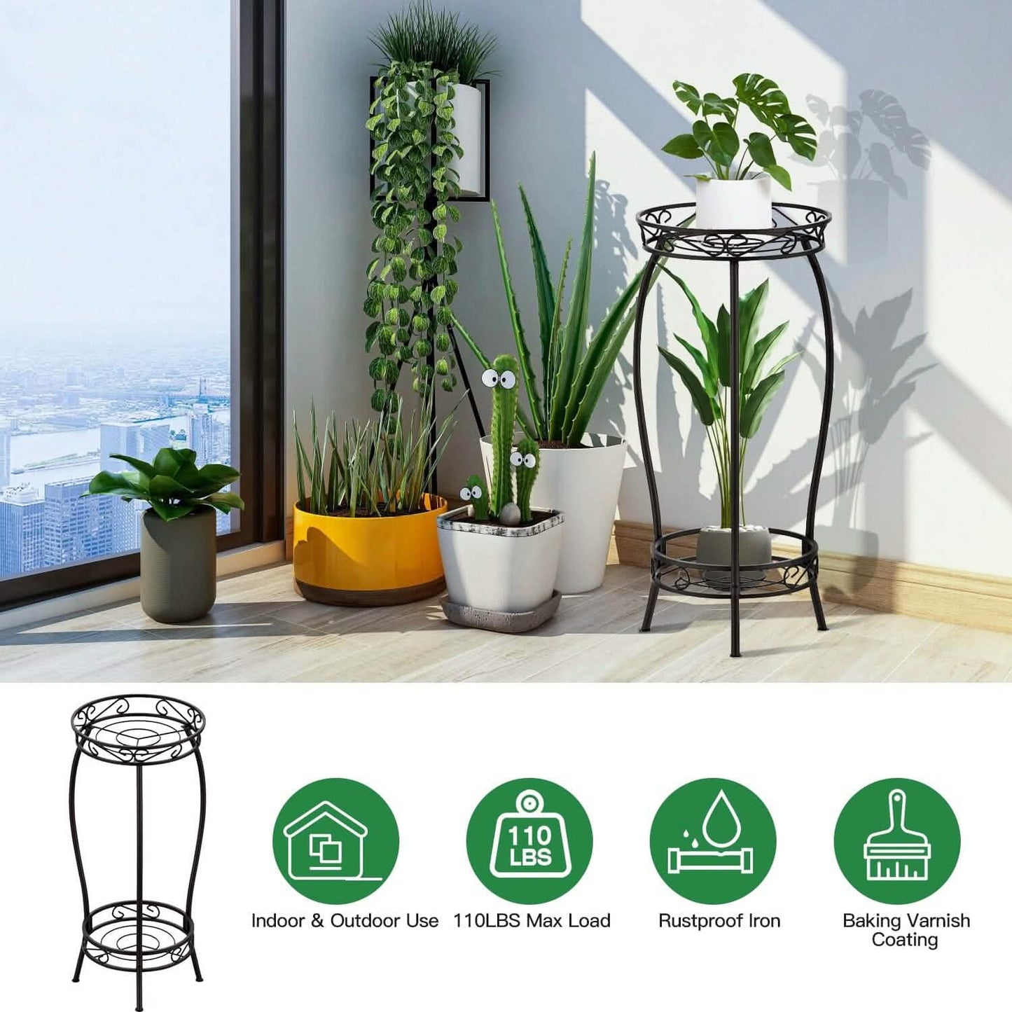 2-Tier Tall Plant Stand Rack Holder