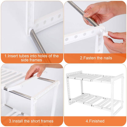 2-Tier Under Sink Organizer Retractable Space Saving Storage