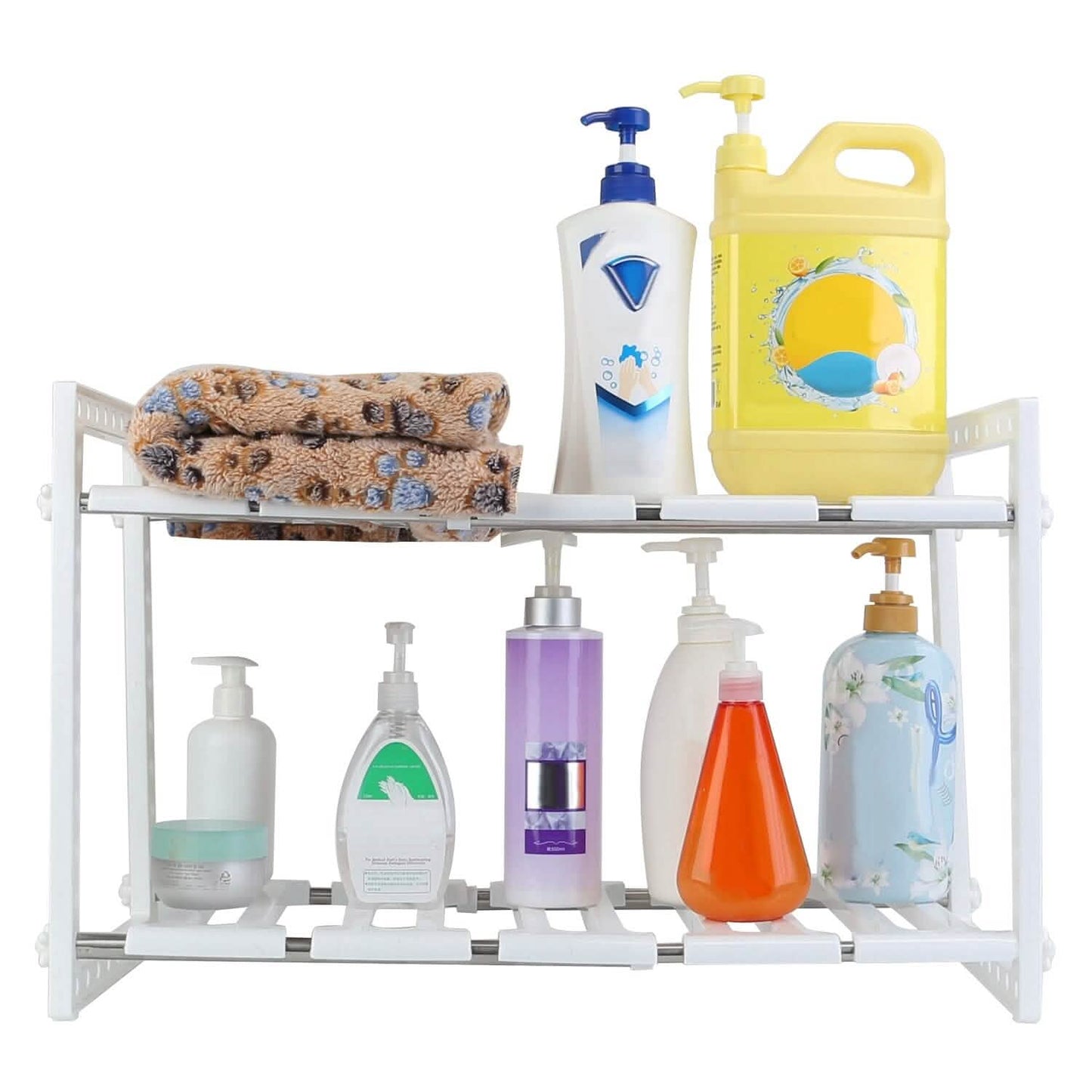 2-Tier Under Sink Organizer Retractable Space Saving Storage