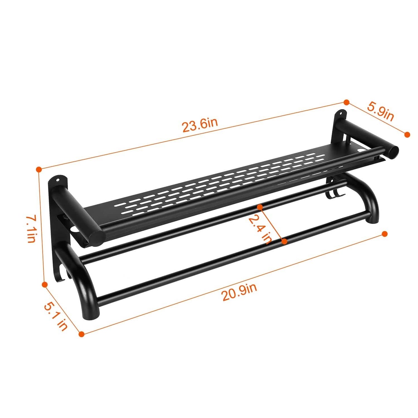 2-Tier Wall Mounted Towel Rack