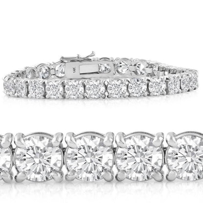 20 Ct Simulated Diamond Tennis Bracelet 14k White Gold 7"