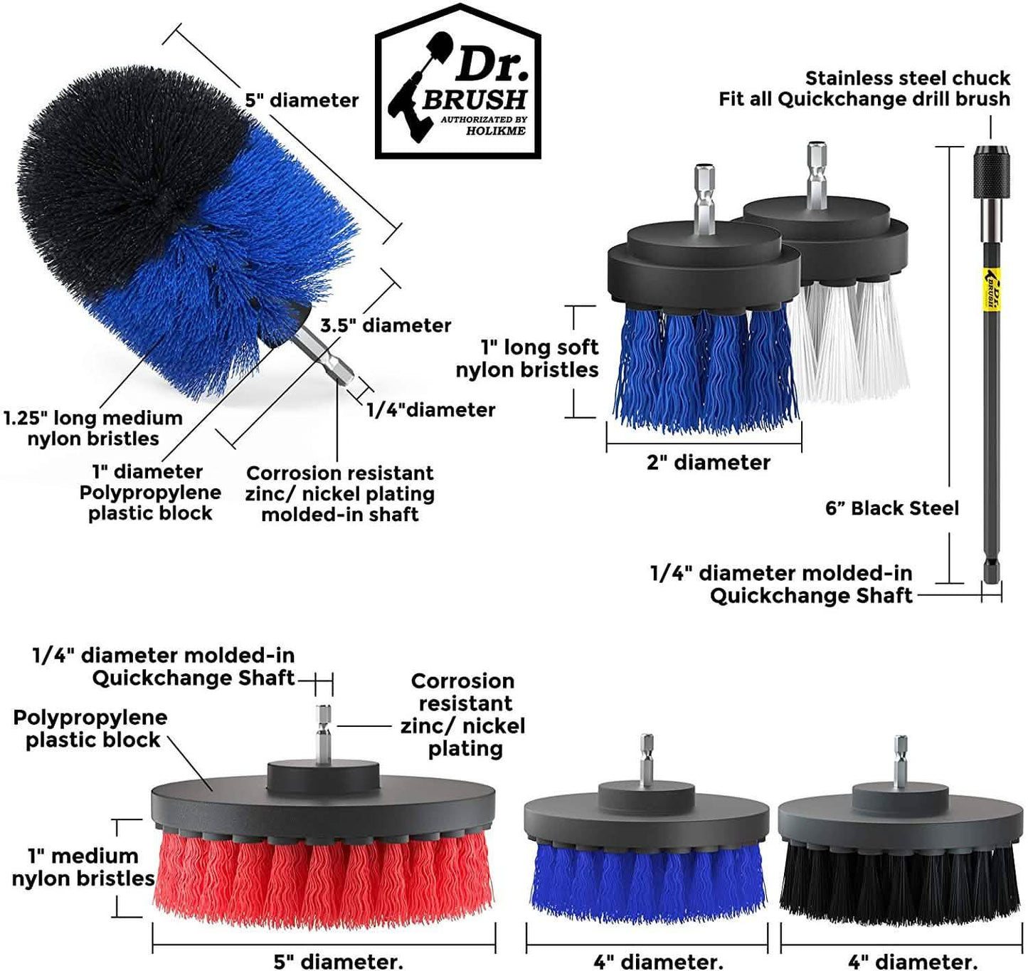 20-Pack: Holikme Drill Brush Attachments Set