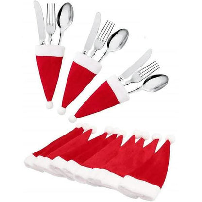 20-Piece: Christmas Santa Hat Silverware Storage Bag