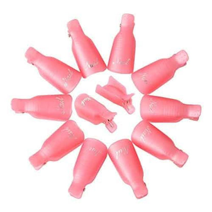 20-Piece Set: Plastic Acrylic Nail Art Soak Off Cap Clip UV Gel Polish Remover Wrap Tool