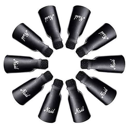 20-Piece Set: Plastic Acrylic Nail Art Soak Off Cap Clip UV Gel Polish Remover Wrap Tool