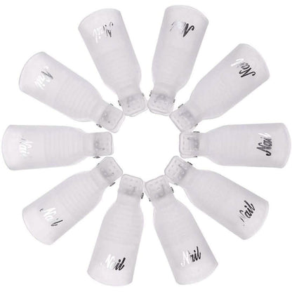 20-Piece Set: Plastic Acrylic Nail Art Soak Off Cap Clip UV Gel Polish Remover Wrap Tool