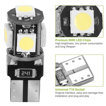 20-Piece: T10 SMD5050 LED Light Bulbs