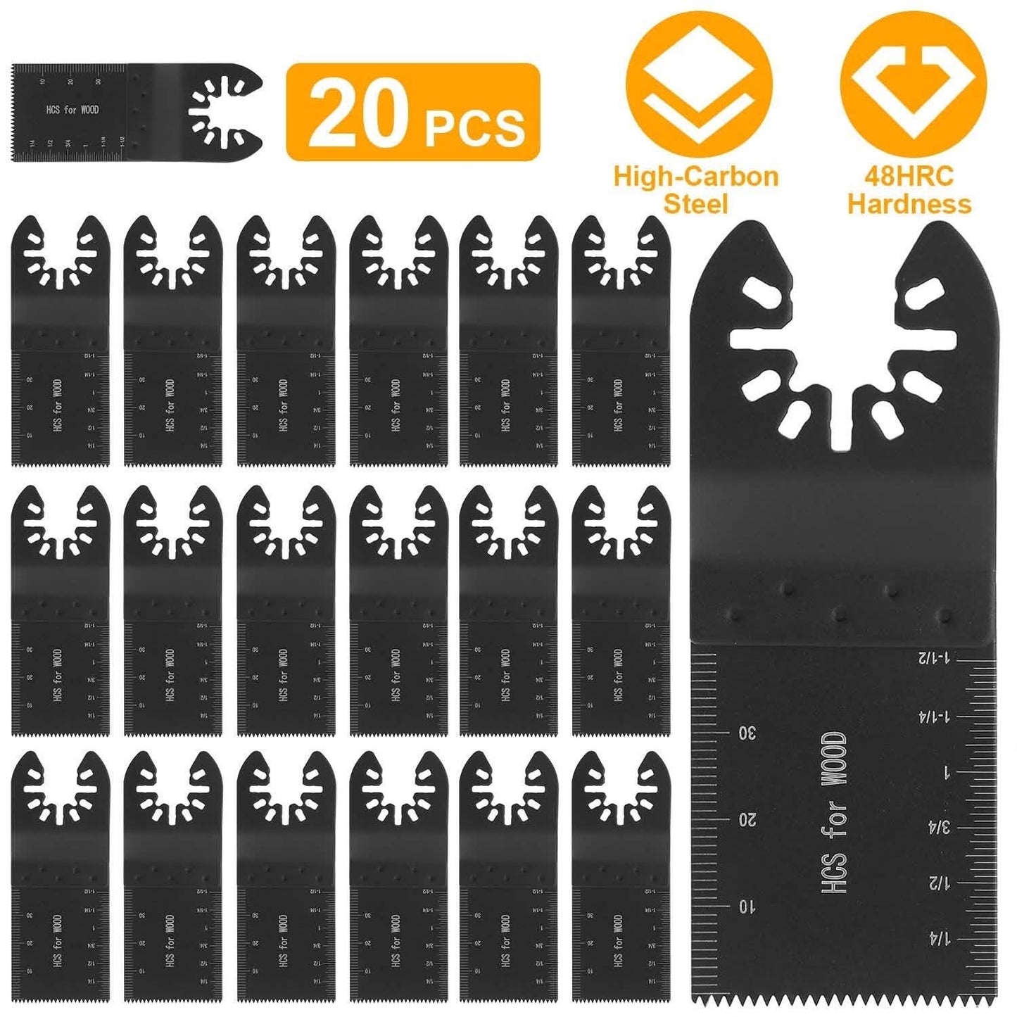 20-Pieces Set: Saw Blade Metal Oscillating Multitool Cutter Fit