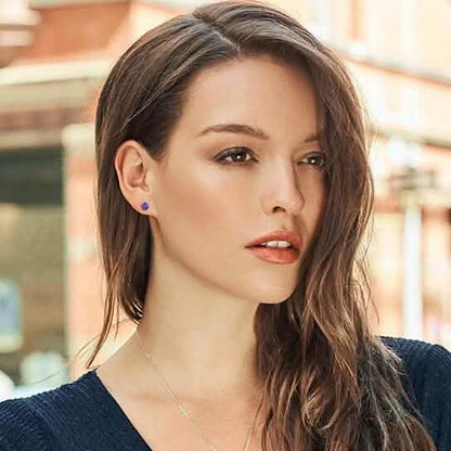 2.00 CTTW Solid Sterling Silver Round Cut Amethyst Studs