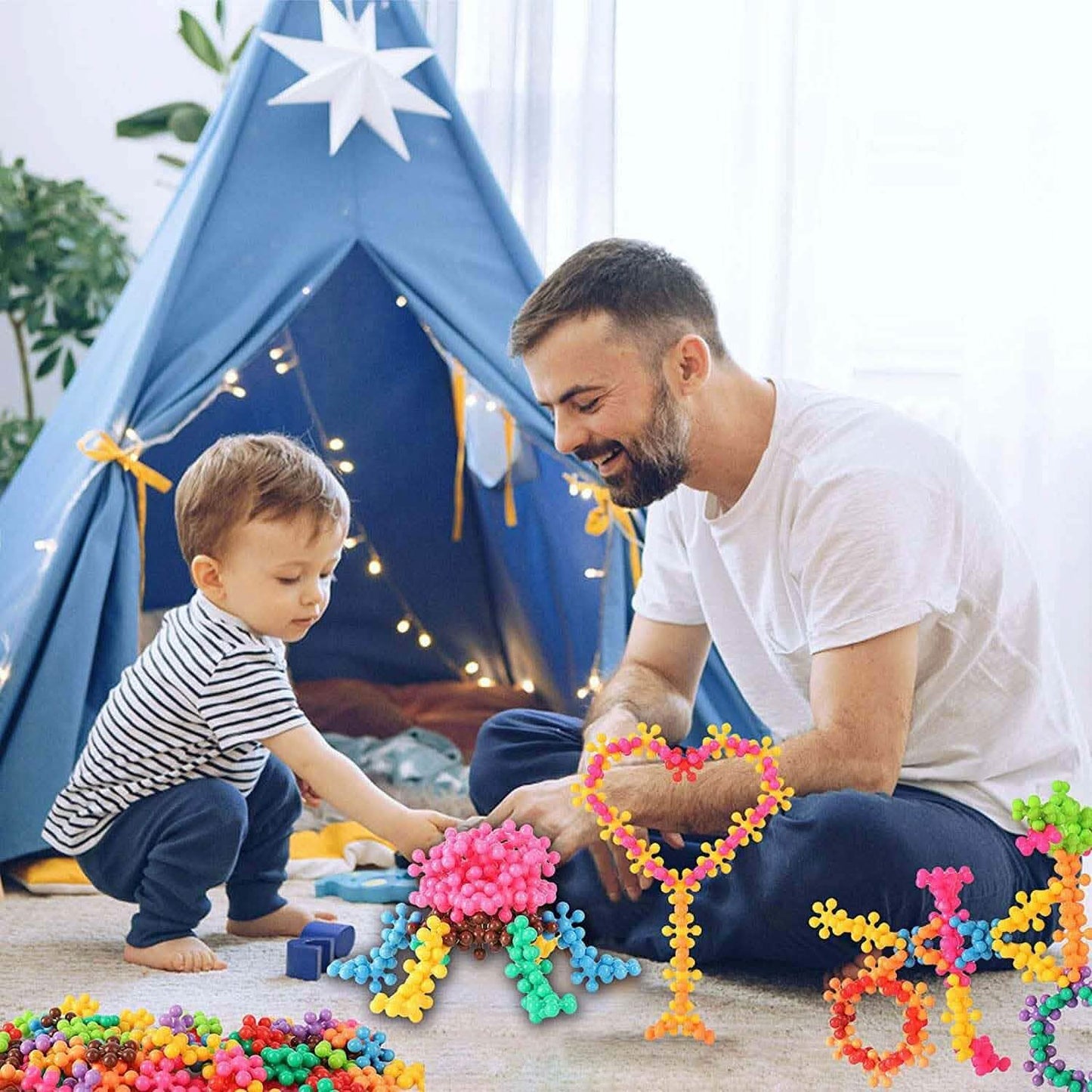 200-Piece: 3D Interlocking Building Blocks STEM Toy