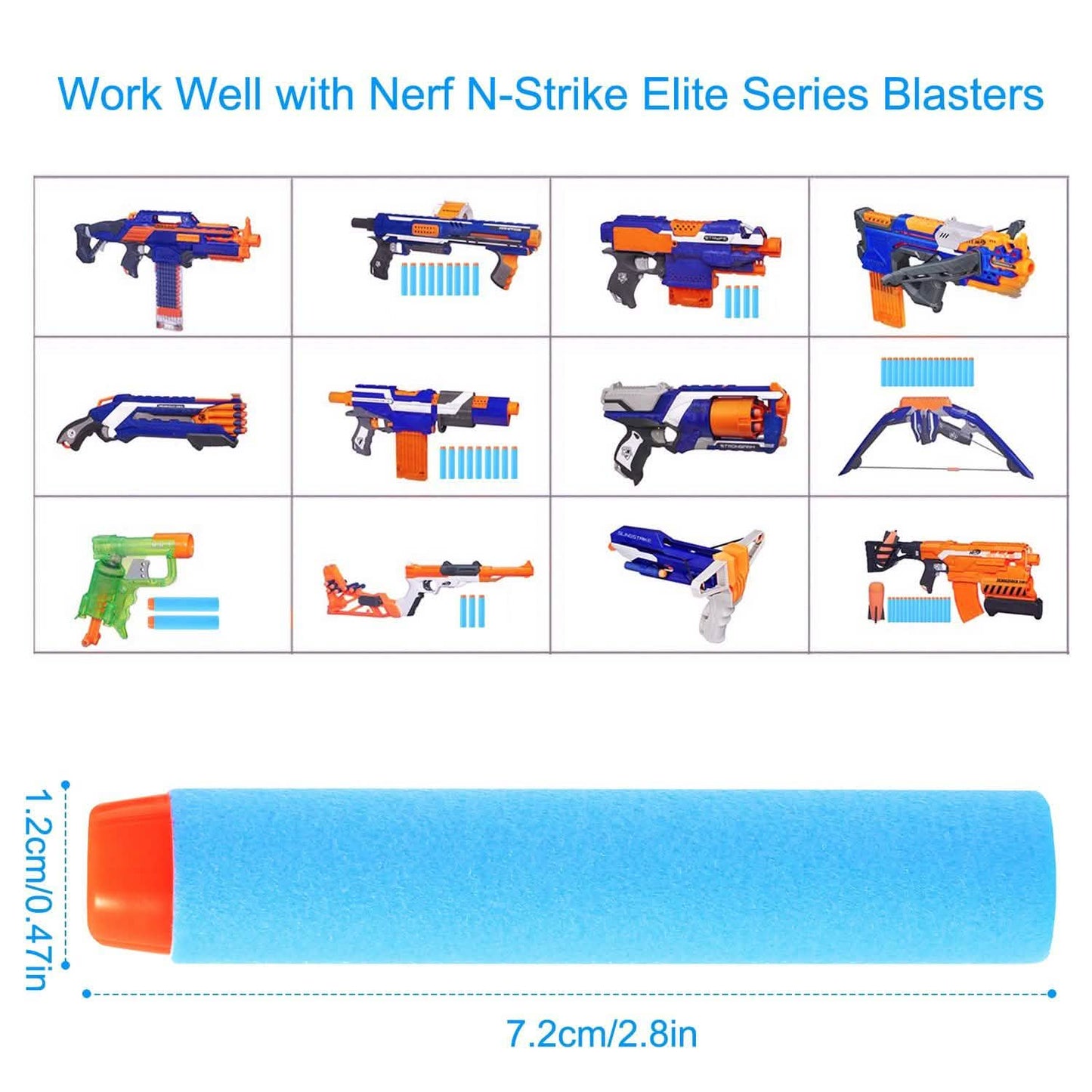 200-Pieces: Compatible Darts Refill for Nerf N-Strike Elite Series