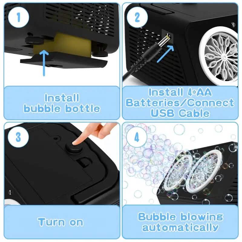 20000+ Bubbles Electric Bubble Machine with 2 Fans