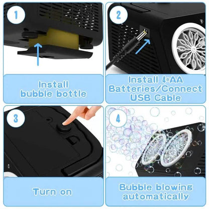 20000+ Bubbles Electric Bubble Machine with 2 Fans