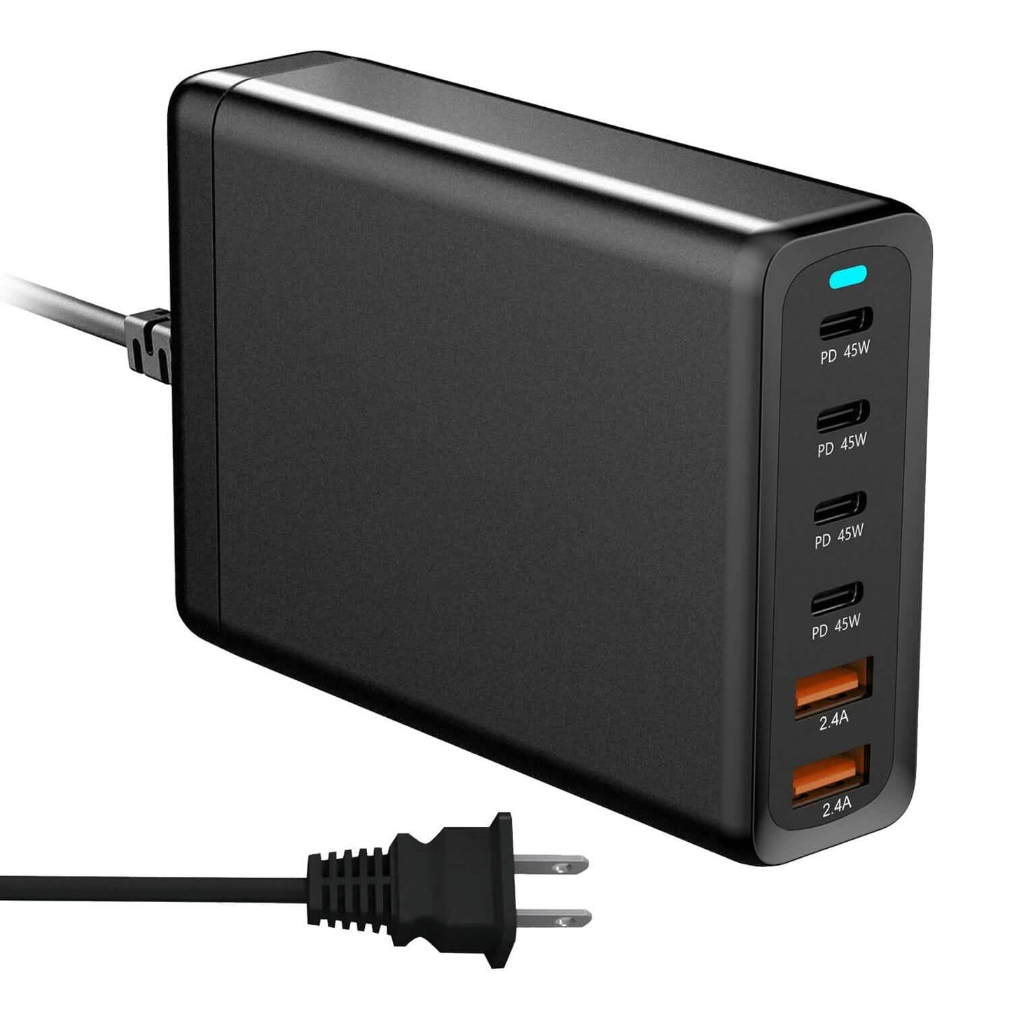 200W Fast Wall Charger with 6 Charging Ports Desktop USB Charging Station