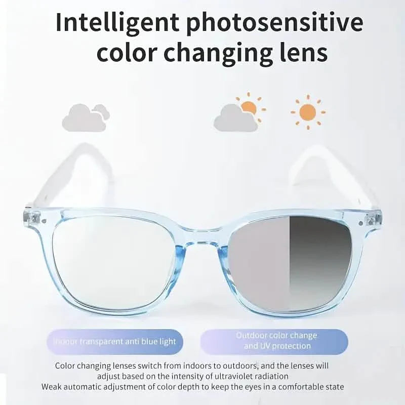 2025 Wireless Smart Glasses – Auto-Dimming, Touch Control, Hands-Free Audio