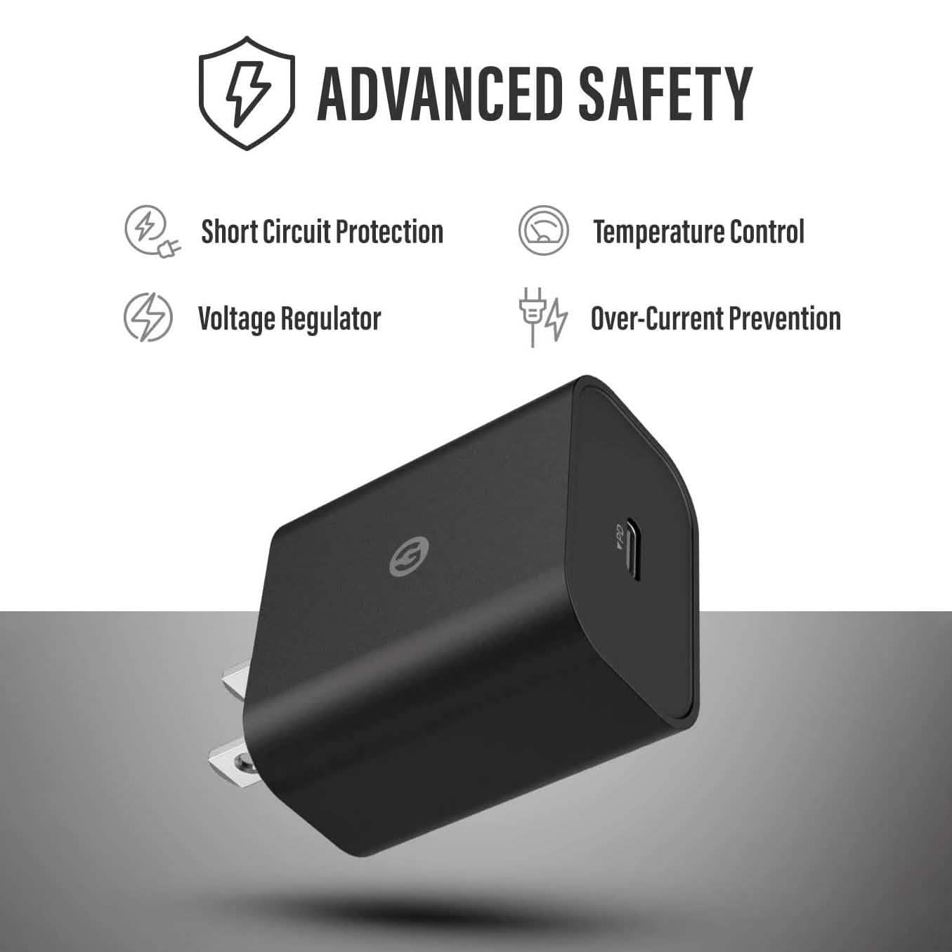 20W USB-C Charger PD Fast Charging Wall Plug Power Adapter Block