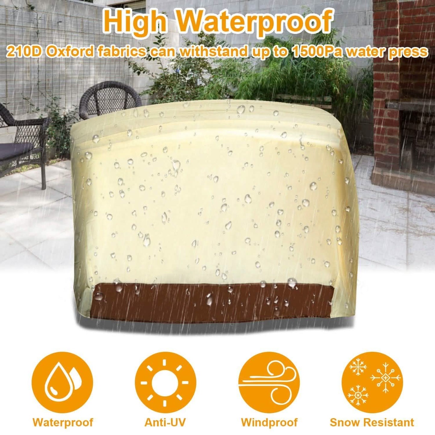 210D Waterproof Outdoor BBQ Grill Cover
