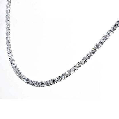 21.25CT Lab Grown Oval Diamond Graduated Tennis Necklace Platinum & 14K