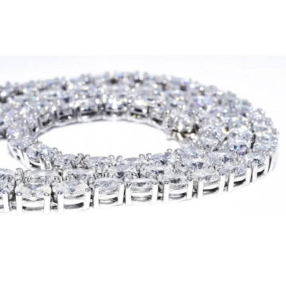 21.25CT Lab Grown Oval Diamond Graduated Tennis Necklace Platinum & 14K