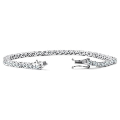 2.14 CT Natural Diamond Tennis Bracelet G SI 14K White Gold 7.5 inch B5882-2I