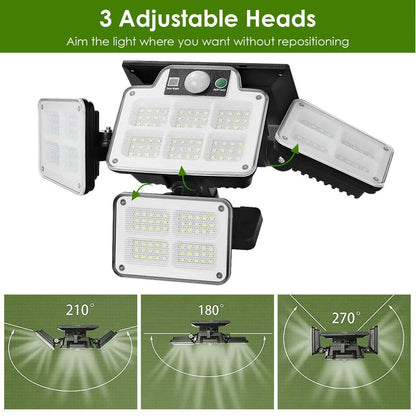 216 LEDs  Solar Outdoor Light Motion Sensor Security Wireless Lamp