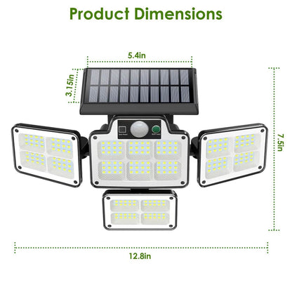 216 LEDs  Solar Outdoor Light Motion Sensor Security Wireless Lamp