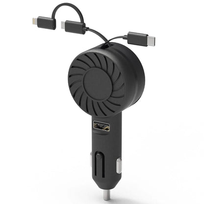 21W 3-in-1 Retractable Car Phone Charger