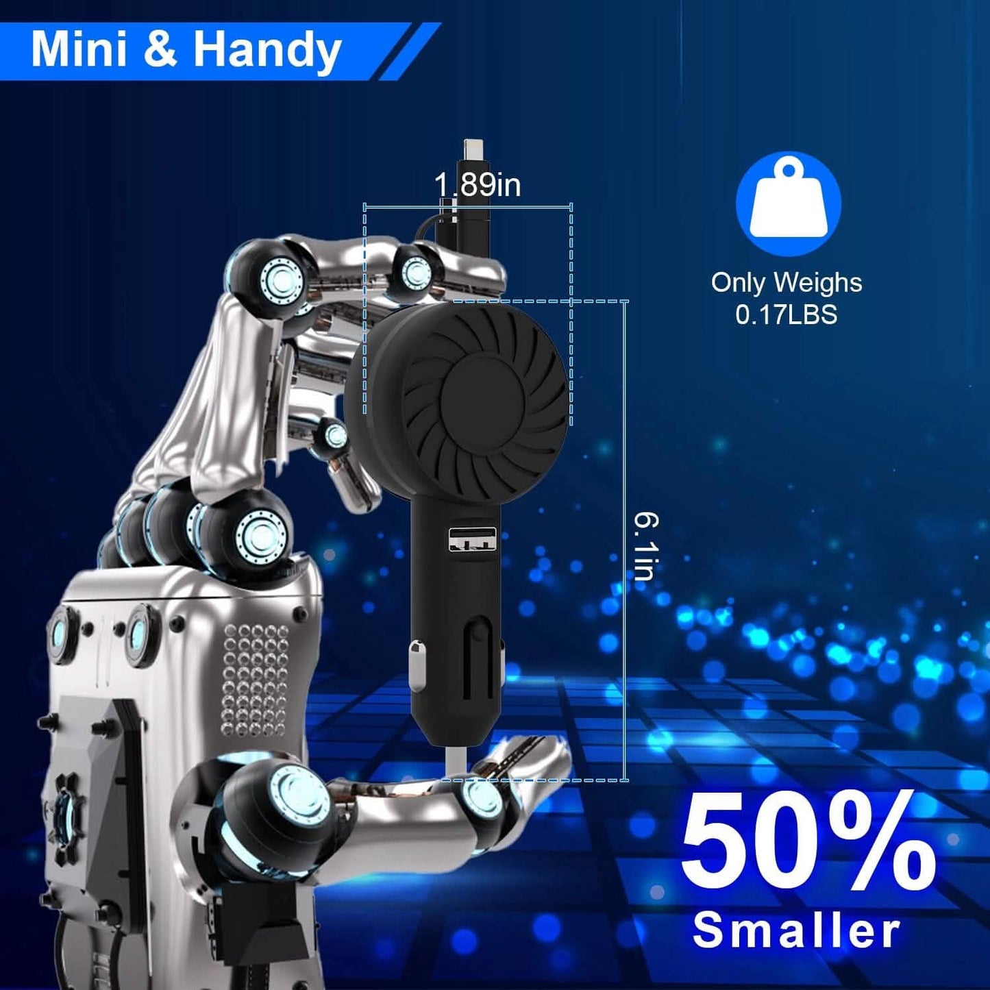 21W 3-in-1 Retractable Car Phone Charger