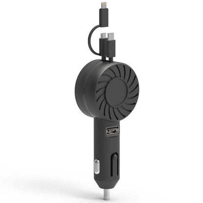 21W 3-in-1 Retractable Car Phone Charger