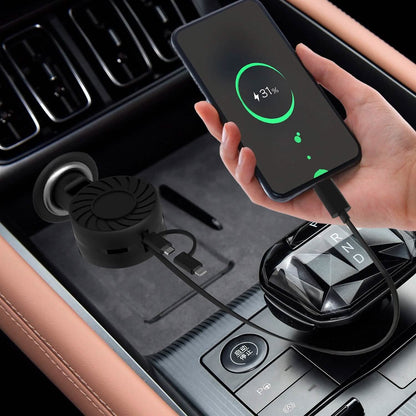21W 3-in-1 Retractable Car Phone Charger