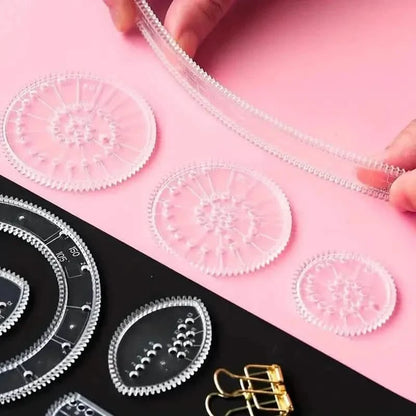 22-Pieces: Transparent Magic Template to Create Stunning Spiral Diagrams