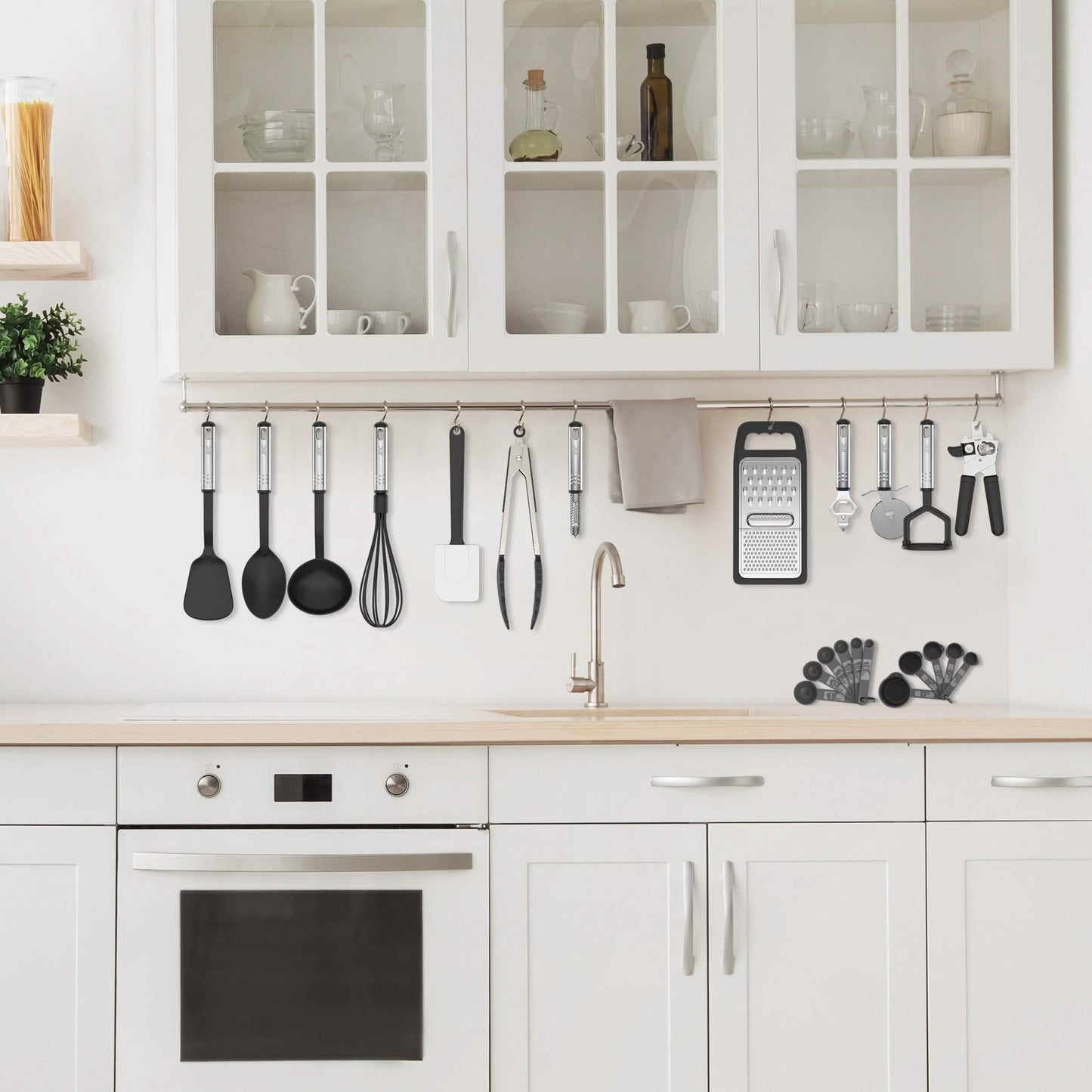 23-Piece: Lux Decor Collection Stainless Steel Nylon Cooking Utensils Set