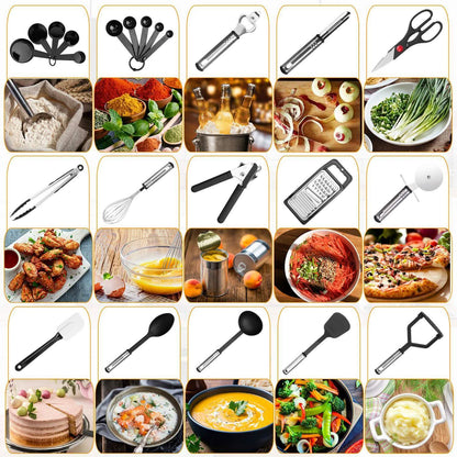 23-Piece Set: Kitchen Utensil Set Stainless Steel Nylon