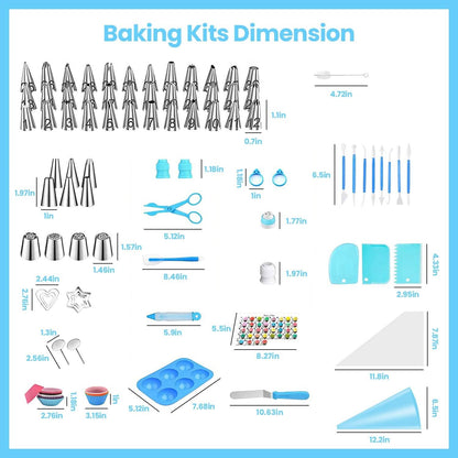 236-Pieces: Cake Decorating Kit Baking Tool with Piping Tips Couplers