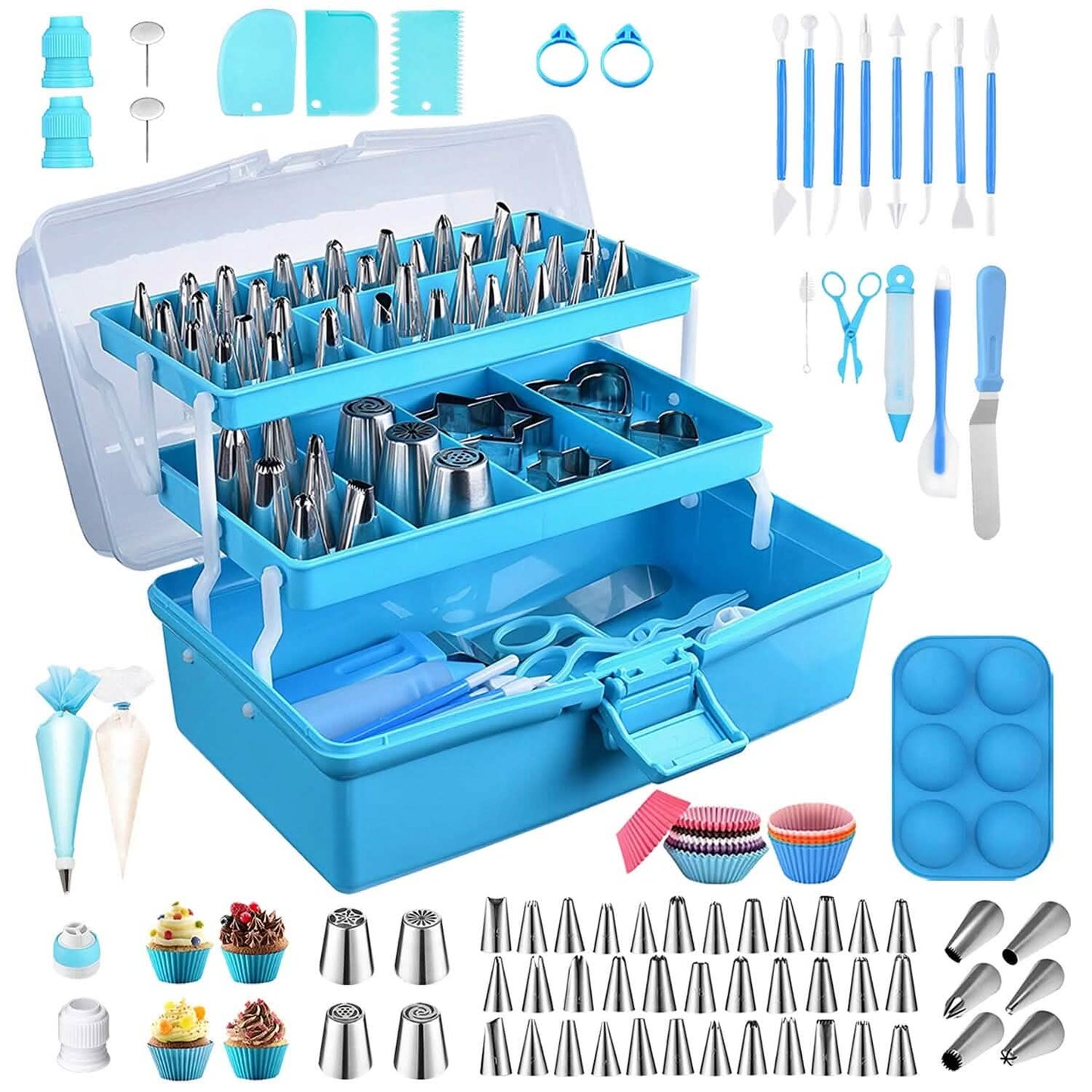 236-Pieces: Cake Decorating Kit Baking Tool with Piping Tips Couplers