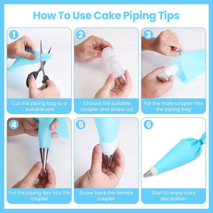 236-Pieces: Cake Decorating Kit Baking Tool with Piping Tips Couplers