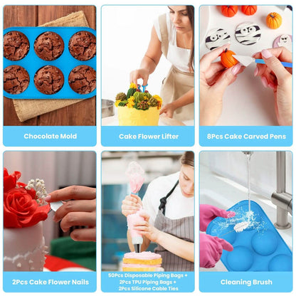 236-Pieces: Cake Decorating Kit Baking Tool with Piping Tips Couplers