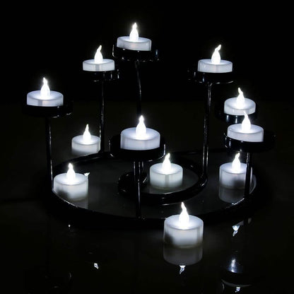 24-Pack: White LED Tealight Timer Candles Battery Operated Flameless Smokeless