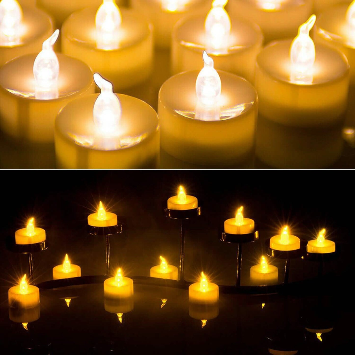 24-Piece: LED Flameless Tealight Smokeless Flickering Candles