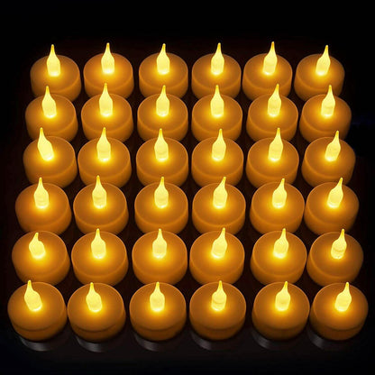 24-Piece: LED Flameless Tealight Smokeless Flickering Candles