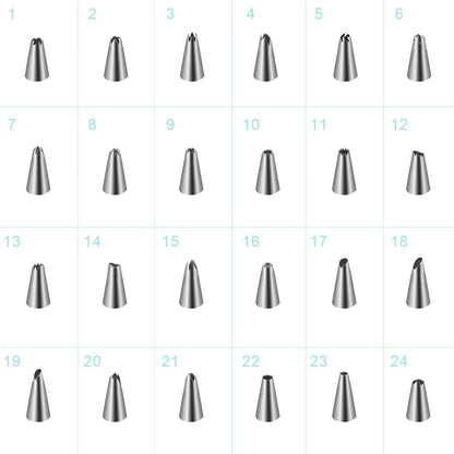 24-Piece: Stainless Steel Cake Decorating Supplies Kit