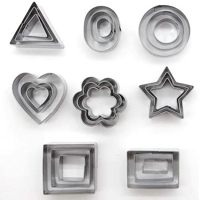 24-Piece: Stainless Steel Cookie Cutters Set