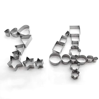 24-Piece: Stainless Steel Cookie Cutters Set