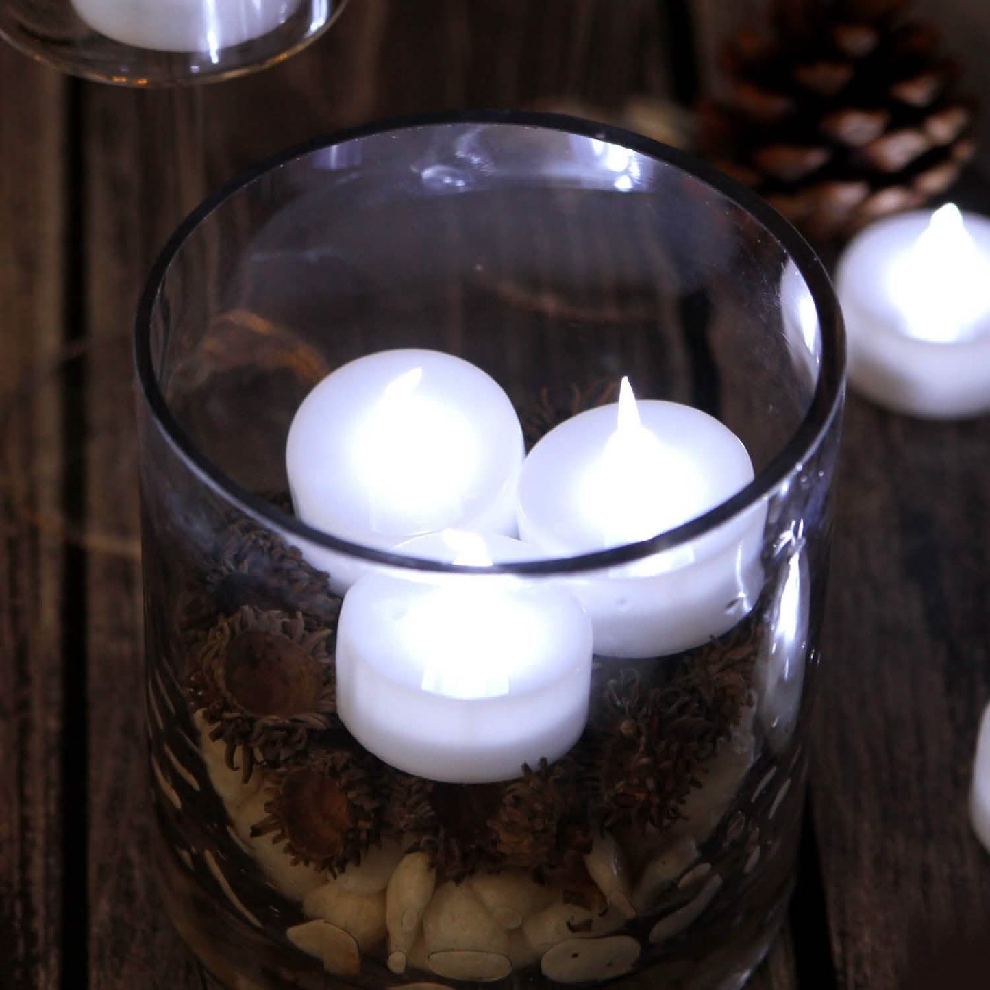 24-Pieces: Cool White LED Flameless Tealight Smokeless Timer Candles