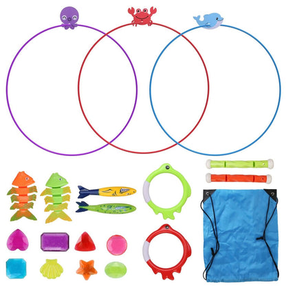 24-Pieces: Diving Toys Swimming Pool for Aged 3+ Years Old