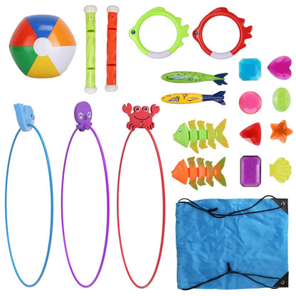 24-Pieces: Diving Toys Swimming Pool for Aged 3+ Years Old