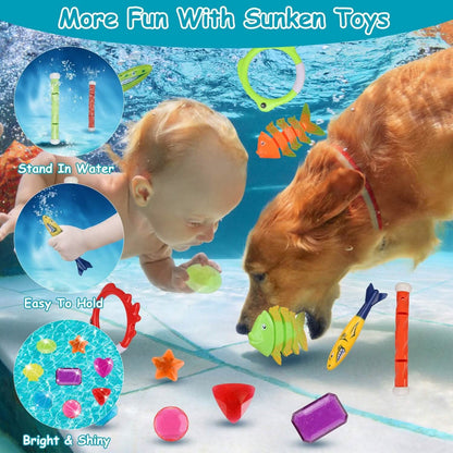 24-Pieces: Diving Toys Swimming Pool for Aged 3+ Years Old