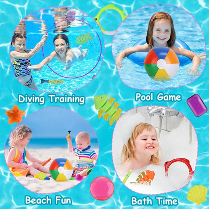 24-Pieces: Diving Toys Swimming Pool for Aged 3+ Years Old